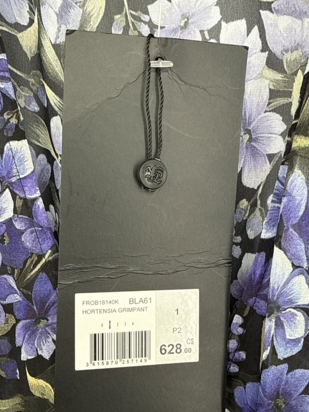 The Kooples Women Size Small Purple Black Floral Hortensia Silk Wrap Midi Dress - Picture 9 of 13